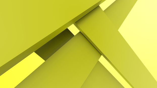 Diagonal yellow dynamic stripes on color background. Modern abstract 3d render background with lines and dark shadows