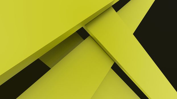 Diagonal yellow dynamic stripes on color background. Modern abstract 3d render background with lines and dark shadows