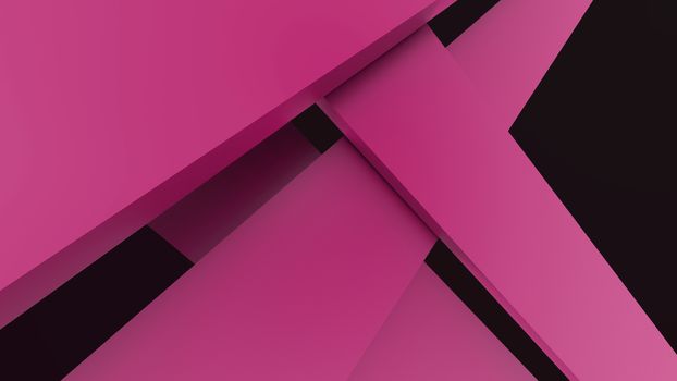 Diagonal pink dynamic stripes on black background. Modern abstract background with lines and dark shadows