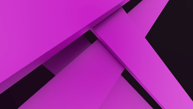 Diagonal purple dynamic stripes on black background. Modern abstract 3d render background with lines and dark shadows