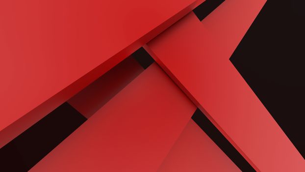 Diagonal red dynamic stripes on black background. Modern abstract 3d render background with lines and dark shadows