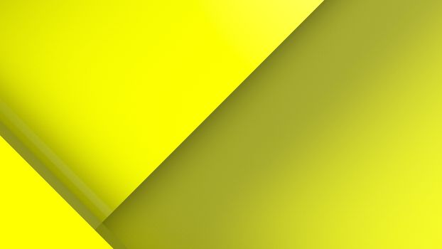 Diagonal yellow dynamic stripes on color background. Modern abstract 3d render background with lines and dark shadows