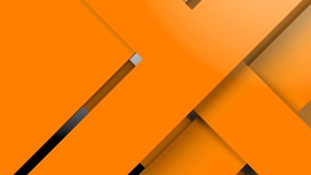 Diagonal orange dynamic stripes on black background. Modern abstract background with lines and dark shadows