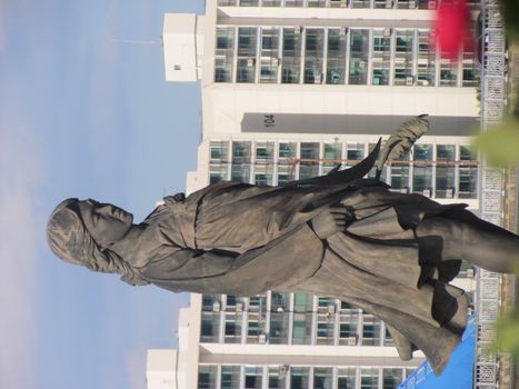 The Statue of Soyanggang Cheonyeo(Virgin) in Chuncheon, South Korea- Sep, 2020 : It was built in 2005 to spread the song of "Soyanggang Cheonyeo" well known as the national popular song of Korea