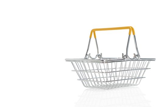 Shopping basket on isolated white background