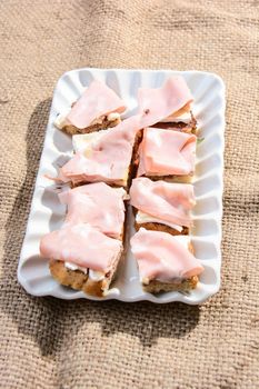 mortadella and brie cheese on wholemeal bread