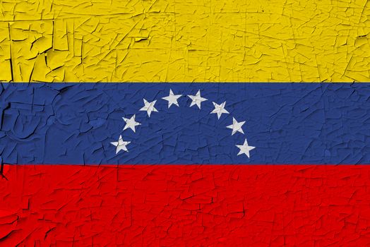 Venezuela painted flag. Patriotic old grunge background. National flag of Venezuela