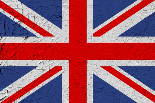 United Kingdom painted flag. Patriotic old grunge background. National flag of United Kingdom