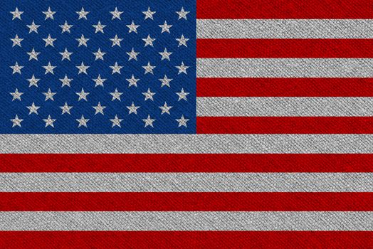 United States of America fabric flag. Patriotic background. National flag of United States of America