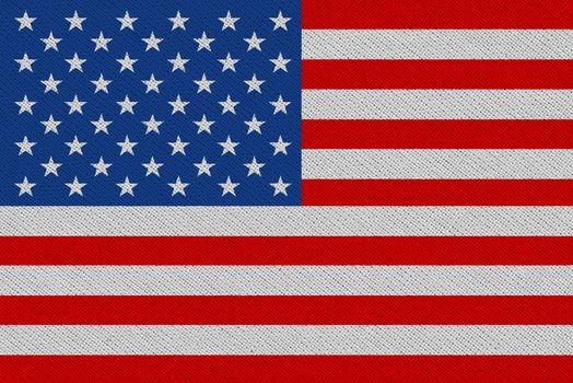 United States of America fabric flag. Patriotic background. National flag of United States of America