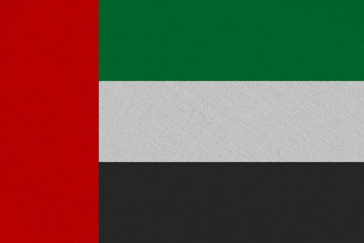 United arab fabric flag. Patriotic background. National flag of United arab