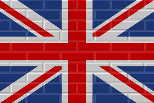 United Kingdom painted flag. Patriotic brick flag illustration background. National flag of United Kingdom