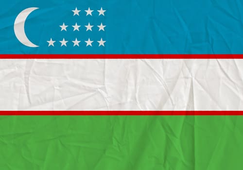 Uzbekistan grunge flag. Patriotic background. National flag of Uzbekistan