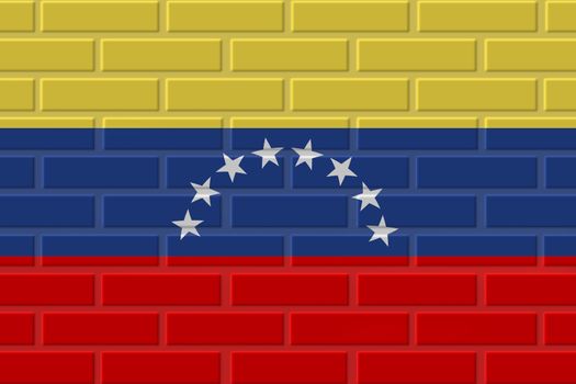 Venezuela painted flag. Patriotic brick flag illustration background. National flag of Venezuela