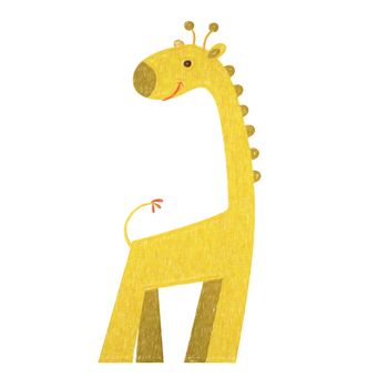 Giraffe isolated. Hand drawing giraffe for a child