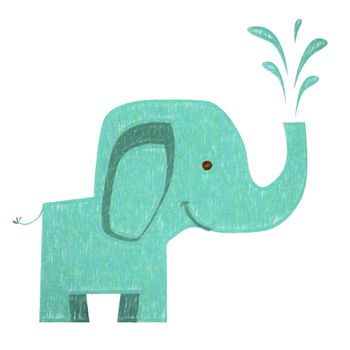 Elephant isolated. Hand drawing elephant for a child