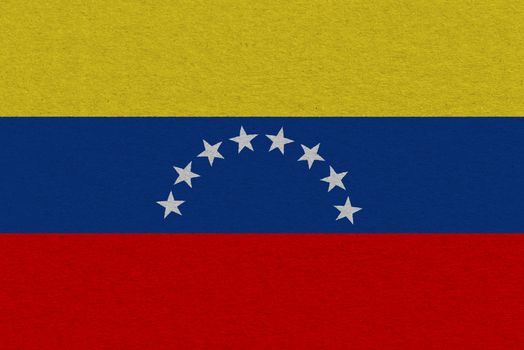 Venezuela flag painted on paper. Patriotic background. National flag of Venezuela