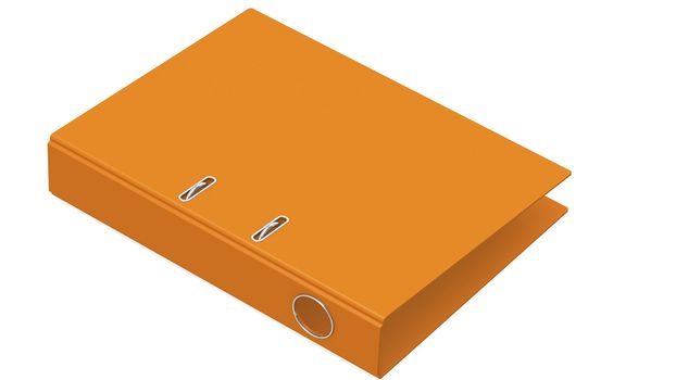 Orange folder isolated on white background, 3d rendering