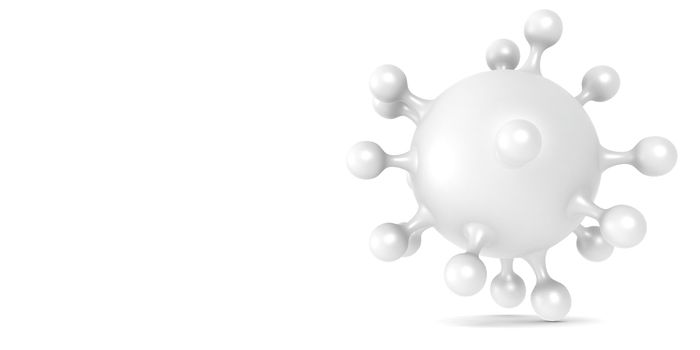 Corona virus cell isolated in white background, 3D rendering