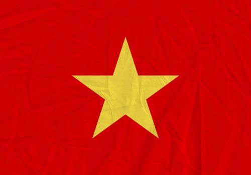 Vietnam grunge flag. Patriotic background. National flag of Vietnam