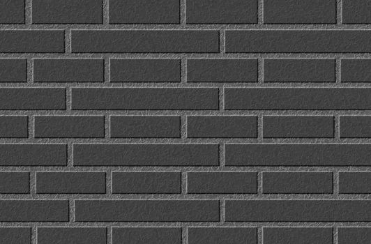 Black brick wall. Black and white textures. Abstract background of brick wall