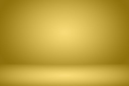 Gold gradient room background. Gradient abstract studio wall backdrop