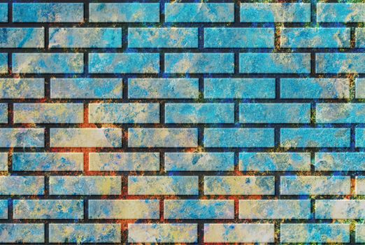 Brick wall illustration. Painted brick wall for design.