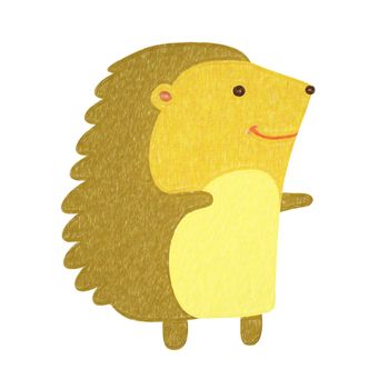 hedgehog isolated. Hand drawing hedgehog for a child