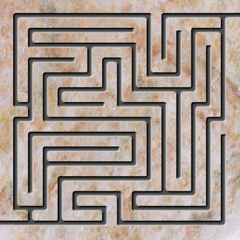 Maze 3d illustration. Labyrinth game for kids