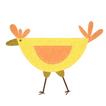 Chicken isolated. Hand drawing chicken for a child