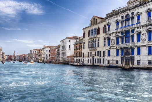 Scenic architecture along the Grand Canal in San Marco district of Venice, Italy