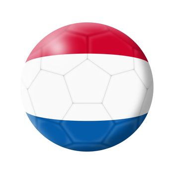 A Netherlands soccer ball football 3d illustration isolated on white with clipping path