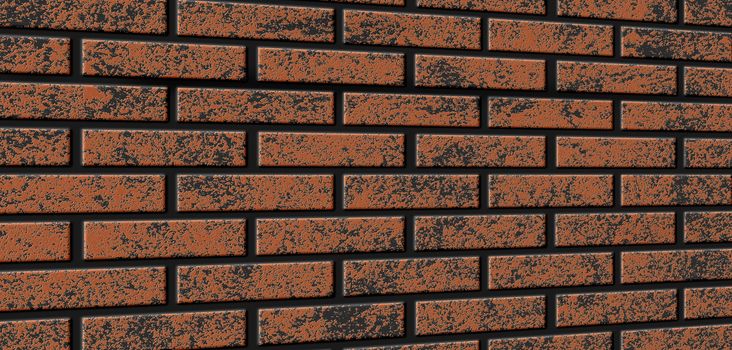 Brick wall perspective illustration. Red textured background. Pattern of decorative wall surface