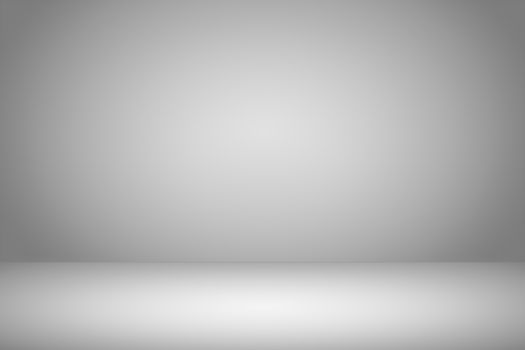 Grey and white gradient room background. Gradient abstract studio wall backdrop