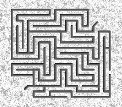 Maze 3d illustration. Labyrinth game for kids