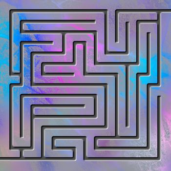 Maze 3d illustration. Labyrinth game for kids