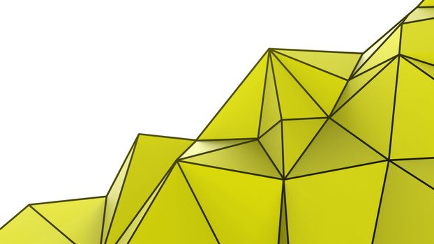 Yellow abstract modern crystal background. Polygon, Line, Triangle pattern shape for wallpaper. Illustration low poly, polygonal design. futuristic, web, network concept