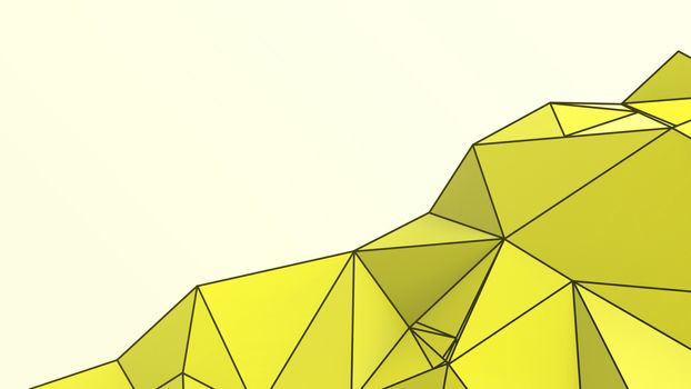 Yellow abstract modern crystal background. Polygon, Line, Triangle pattern shape for wallpaper. Illustration low poly, polygonal design. futuristic, web, network concept