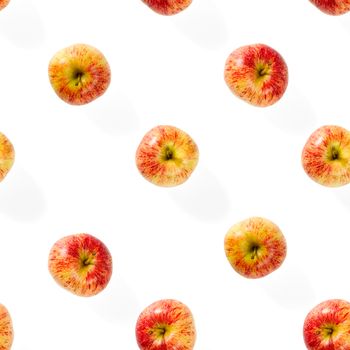 Seamless pattern with ripe apples. Apple seamless pattern on white background. Tropical fruit abstract background.