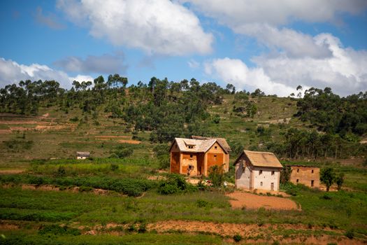 Homes of locals on the island of Madagascar