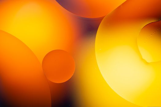 Close-up water and oil abstract in a rainbow lighting effect