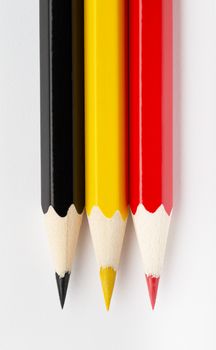 The State flags made of colorful wooden pencils Belgium