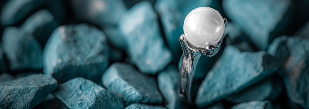 Pearl ring closeup, jewelry and accessory brands