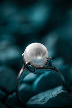 Pearl ring closeup, jewelry and accessory brands