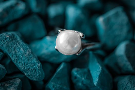 Pearl ring closeup, jewelry and accessory brands