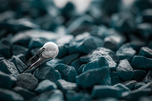 Pearl ring closeup, jewelry and accessory brands