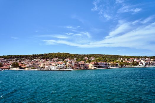 Quay port in the port of Argostoli on the island of Kefalonia in Greece