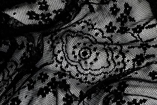 Black lace texture, fabric and textile backgrounds