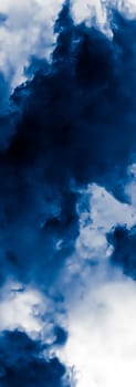 Minimalistic blue cloudy background as abstract backdrop, minimal design and artistic splashes