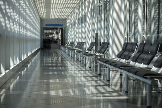 Airport, waiting room, traveler area